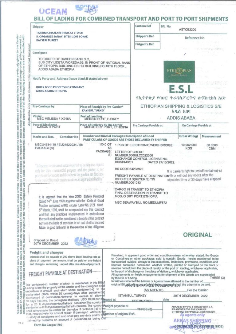 Multimodal Bill of Lading Nedir Multimodal Konşimento Çeşitleri